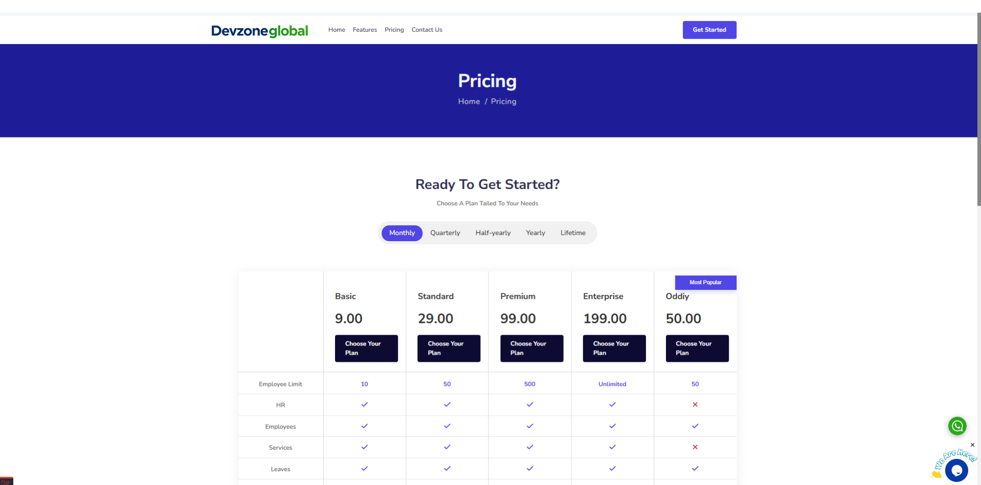 Company Landing Page